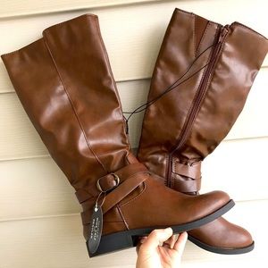Style & Co Maddixe tall boots, size 7, cognac (brown) knee high riding boots